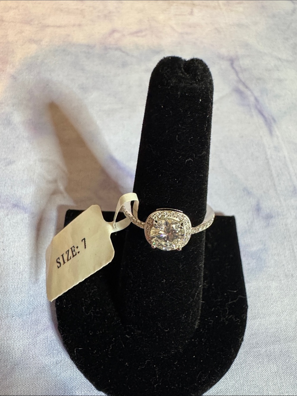 925 Silver Halo Ring with 1.12 CTW Moissanite Stone - Picture 4 of 4
